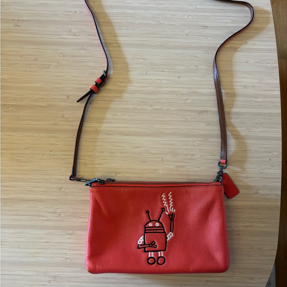 Coach Orange Leather Crossbody Bag